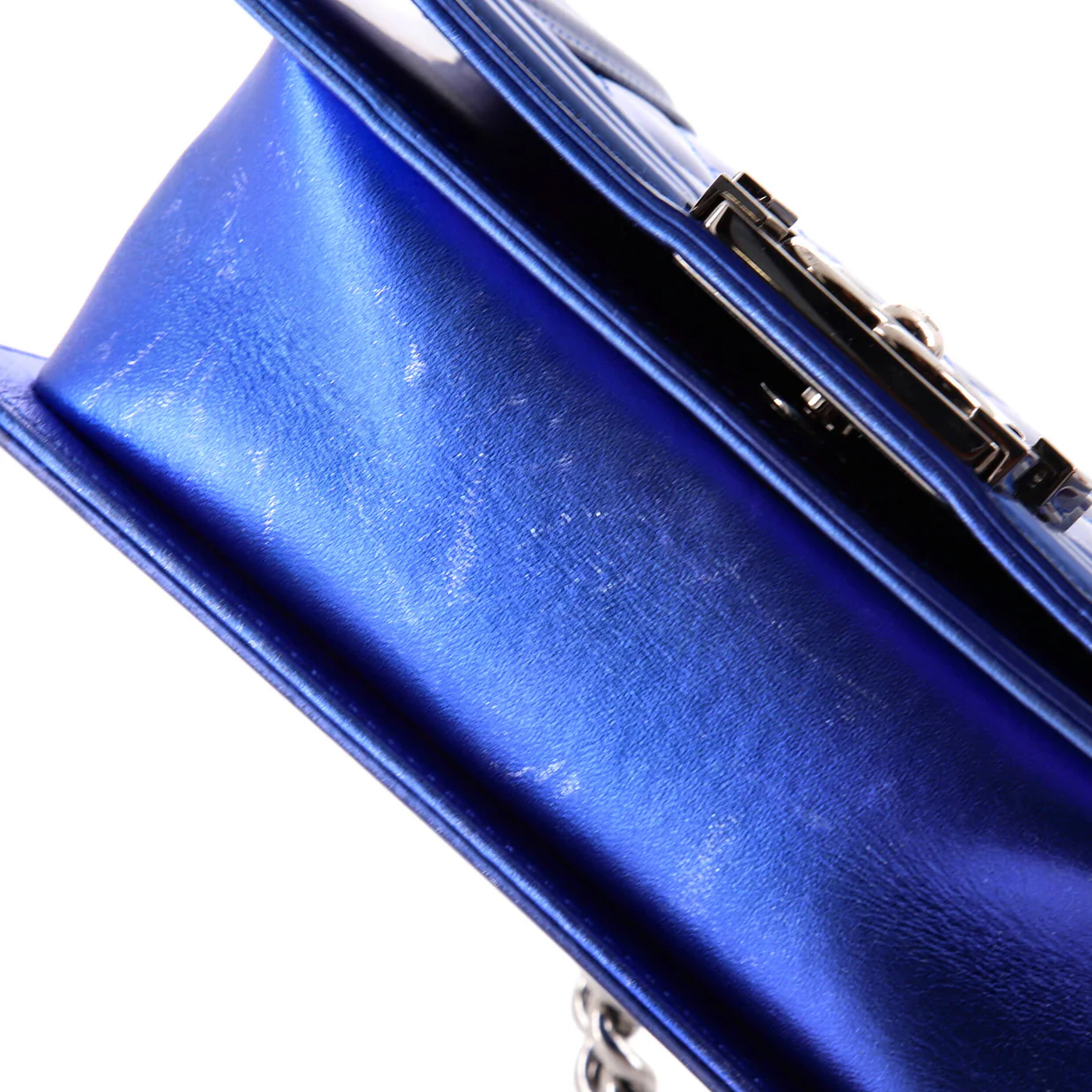 Boy Flap Bag Quilted Patent Small - Deep Luxury