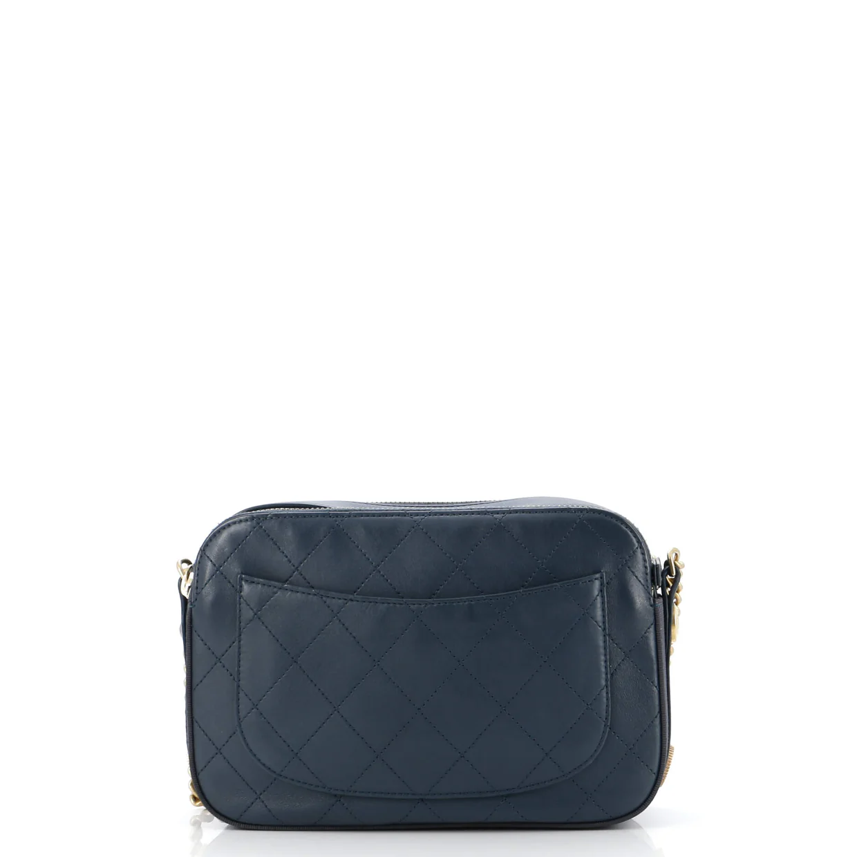 Button Up Camera Case Quilted Calfskin with Grosgrain Small - Deep Luxury