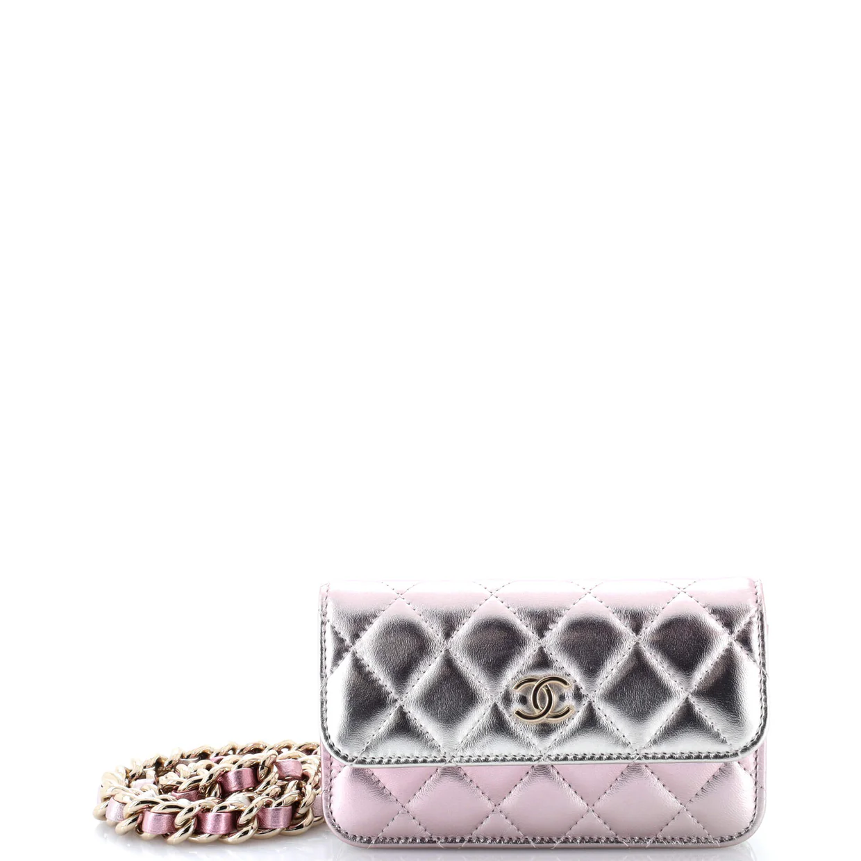 Coco Punk Chain Clutch Quilted Gradient Metallic Lambskin - Deep Luxury