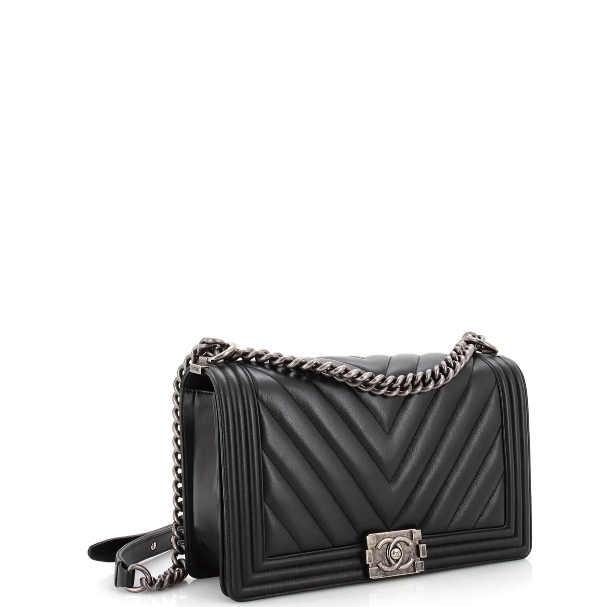 Boy Flap Bag Chevron Calfskin New Medium - Deep Luxury