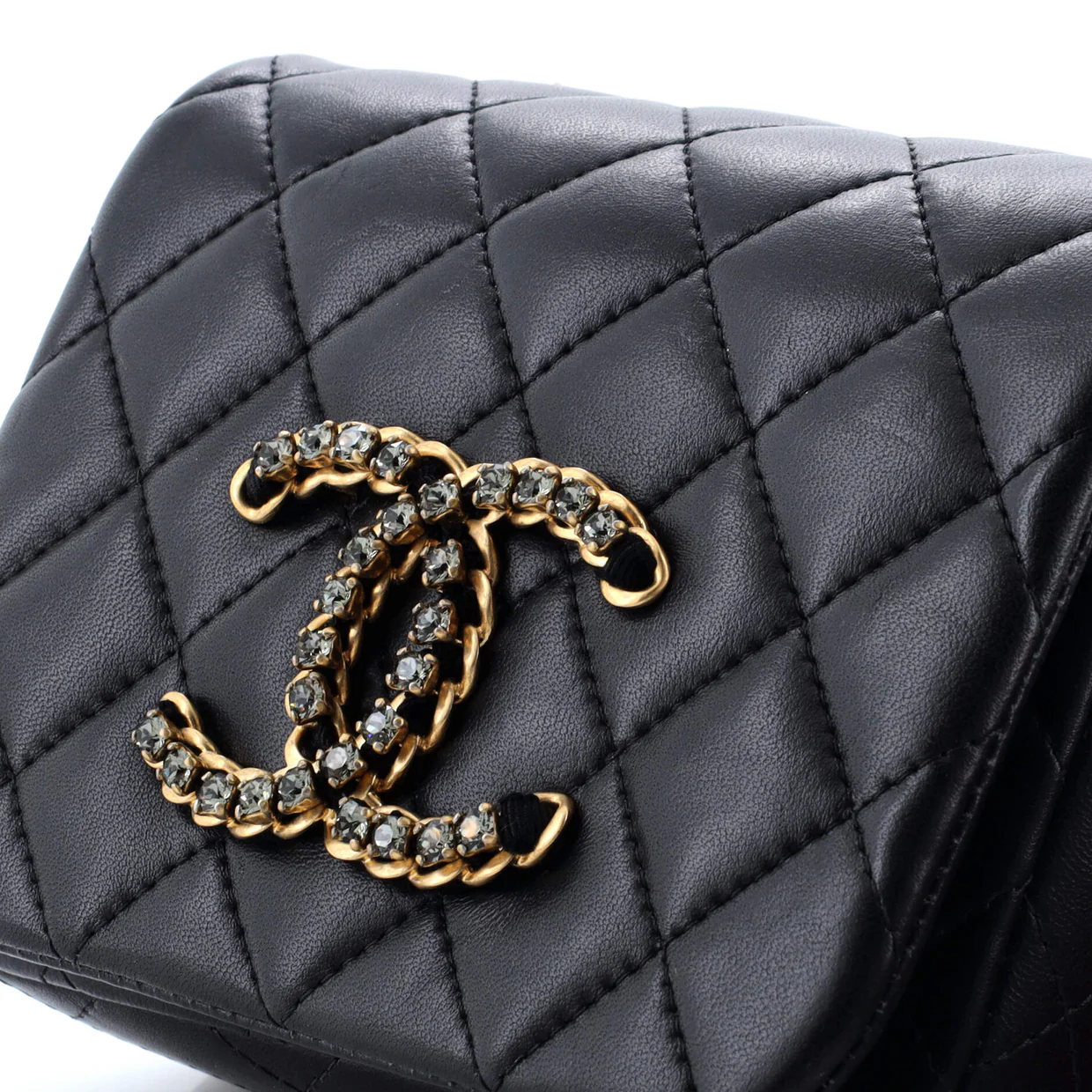 Crystal CC Full Flap Bag Quilted Lambskin Mini - Deep Luxury