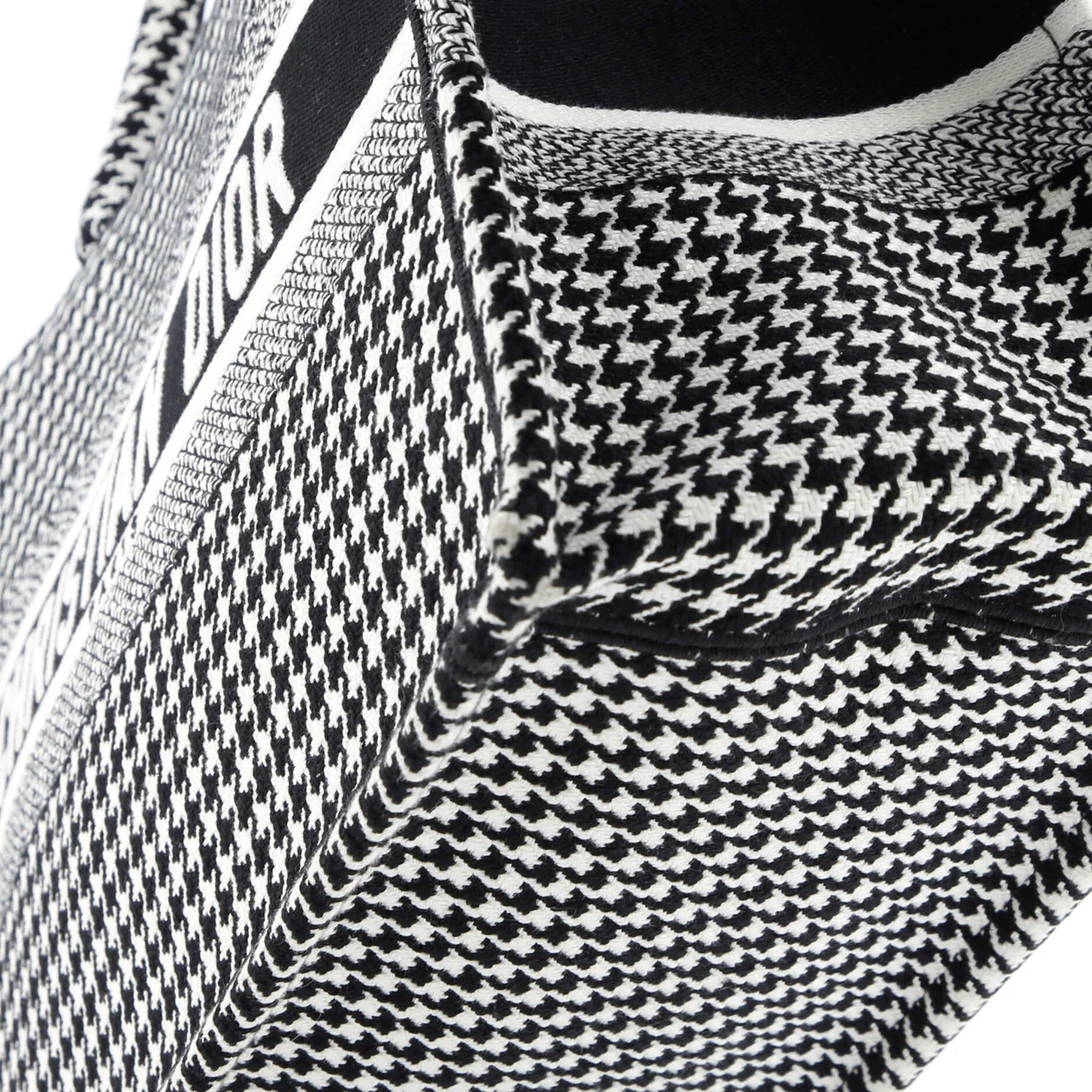 Book Tote Houndstooth Canvas Medium - Deep Luxury