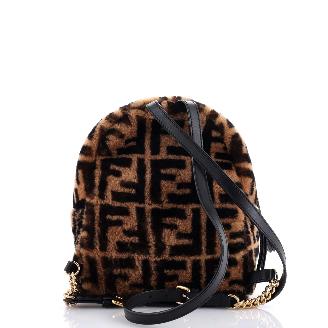 Zip Backpack Zucca Shearling Mini - Deep Luxury
