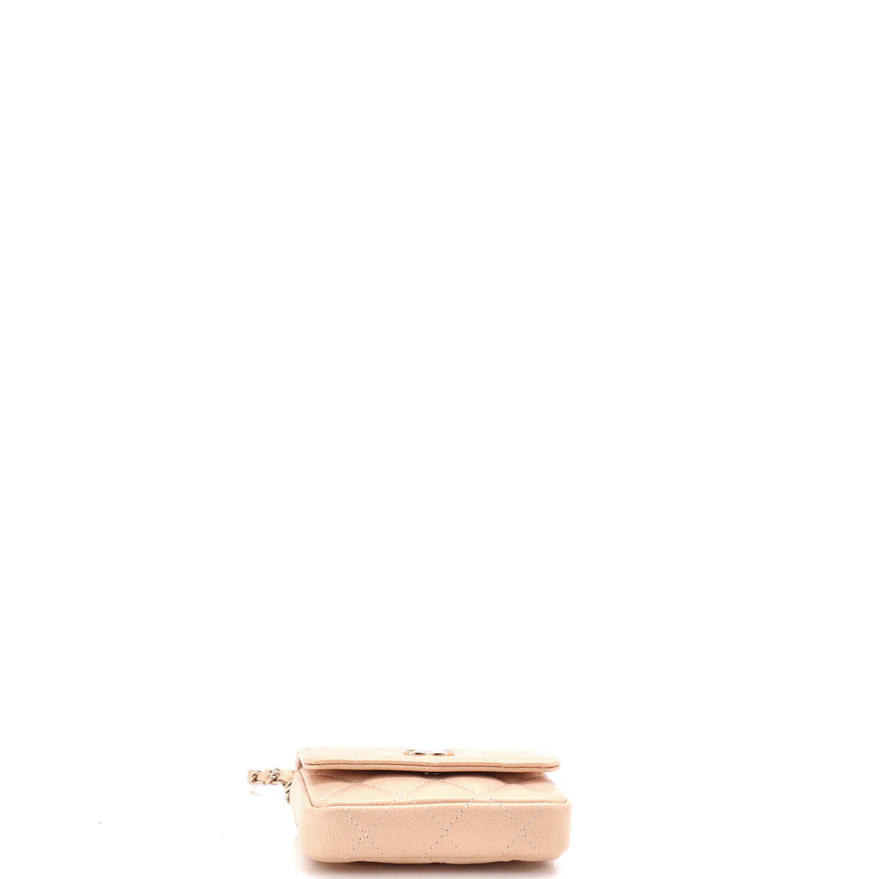 CC Pearl Coin Card Holder with Chain Quilted Caviar - Deep Luxury