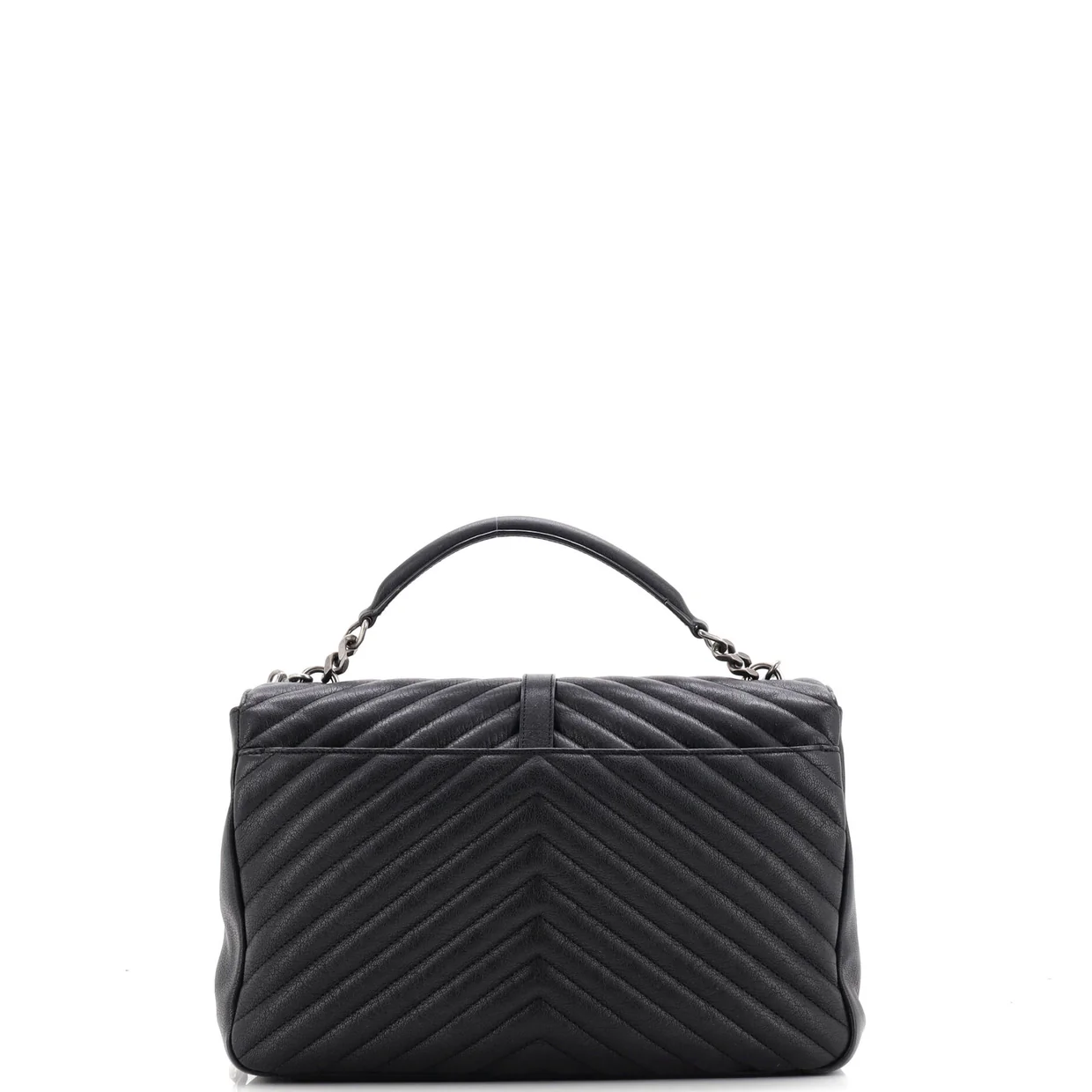 Classic Monogram College Bag Matelasse Chevron Leather Large - Deep Luxury