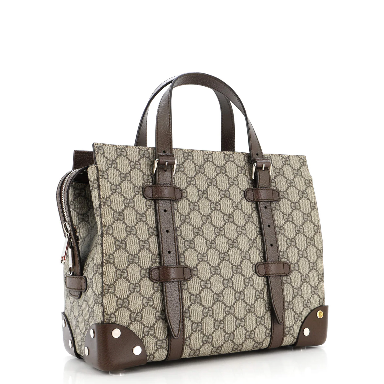 Buckle Travel Tote GG Coated Canvas with Leather Medium - Deep Luxury