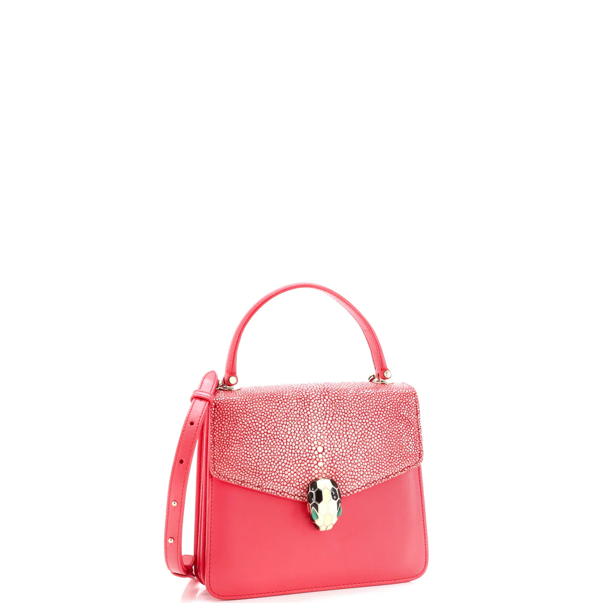 Serpenti Forever Top Handle Bag Leather and Stingray Small - Deep Luxury