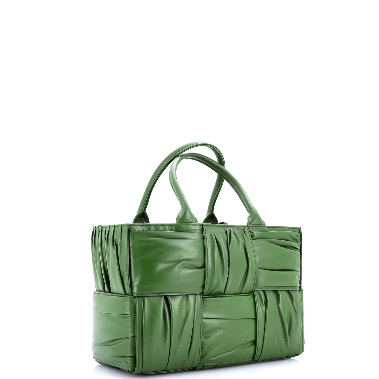 Arco Tote Maxi Intrecciato Plisse Leather Small - Deep Luxury