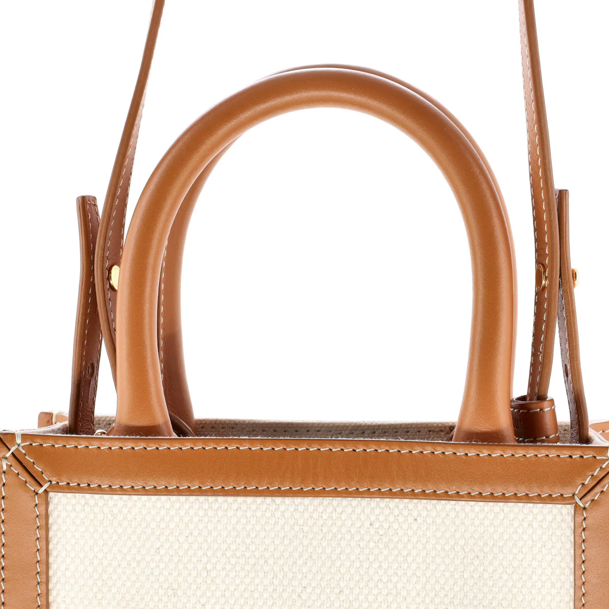 Vertical Cabas Tote Canvas with Leather Mini - Deep Luxury