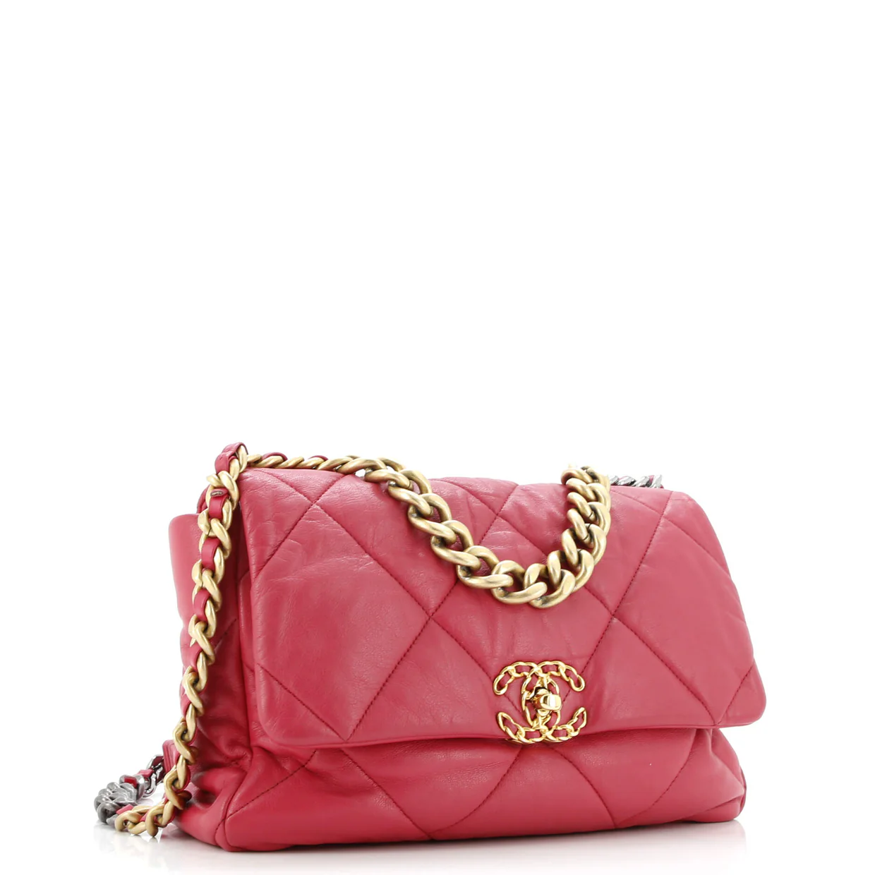 19 Flap Bag Quilted Leather Large - Deep Luxury
