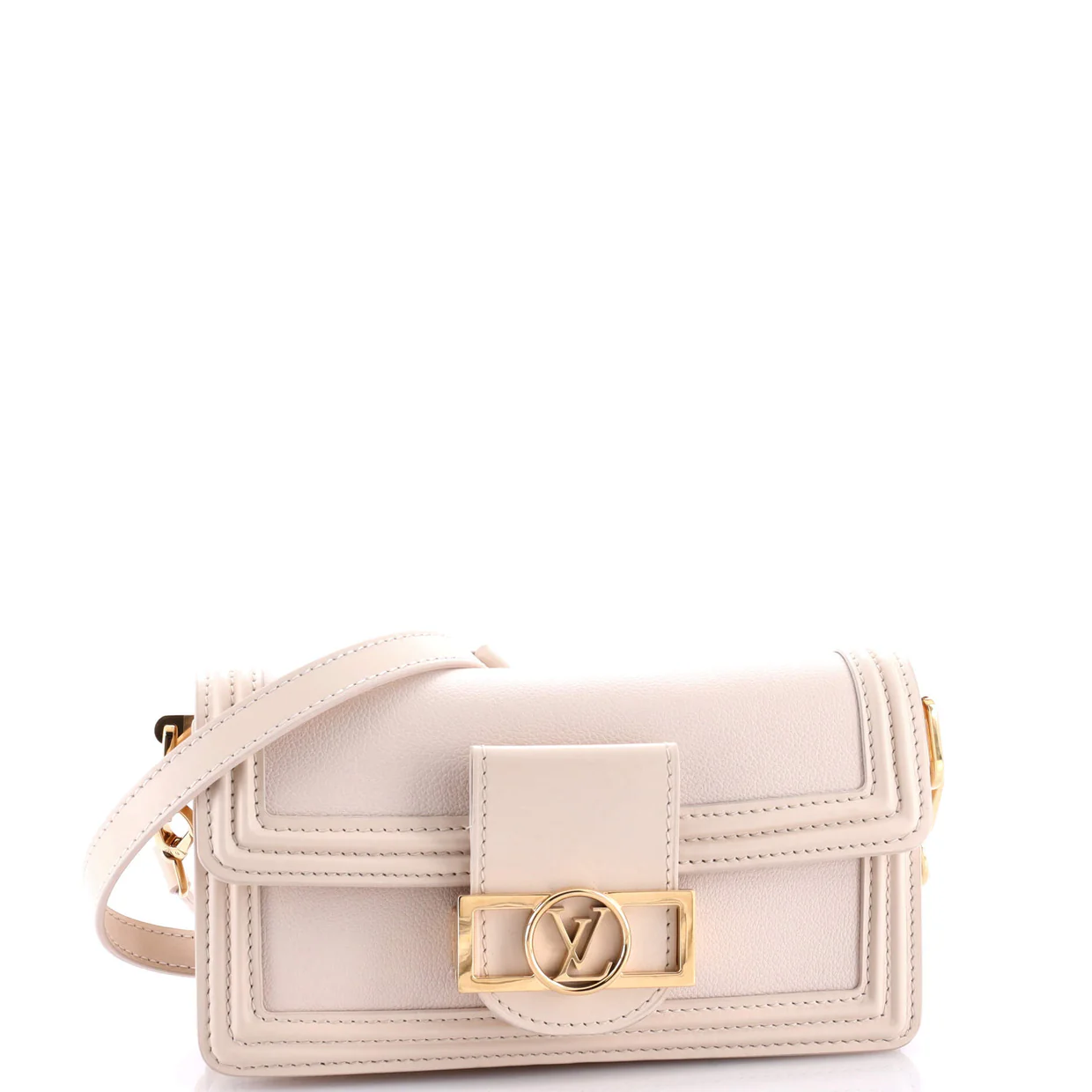 Dauphine Shoulder Bag Leather East West - Deep Luxury