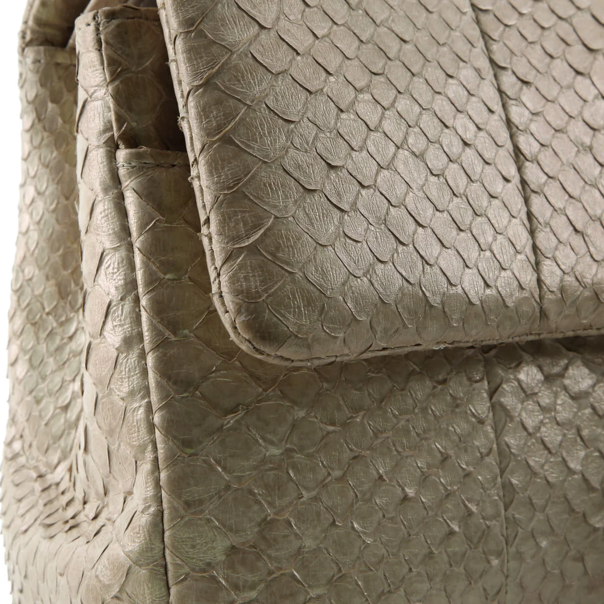 Classic Double Flap Bag Iridescent Python Medium - Deep Luxury