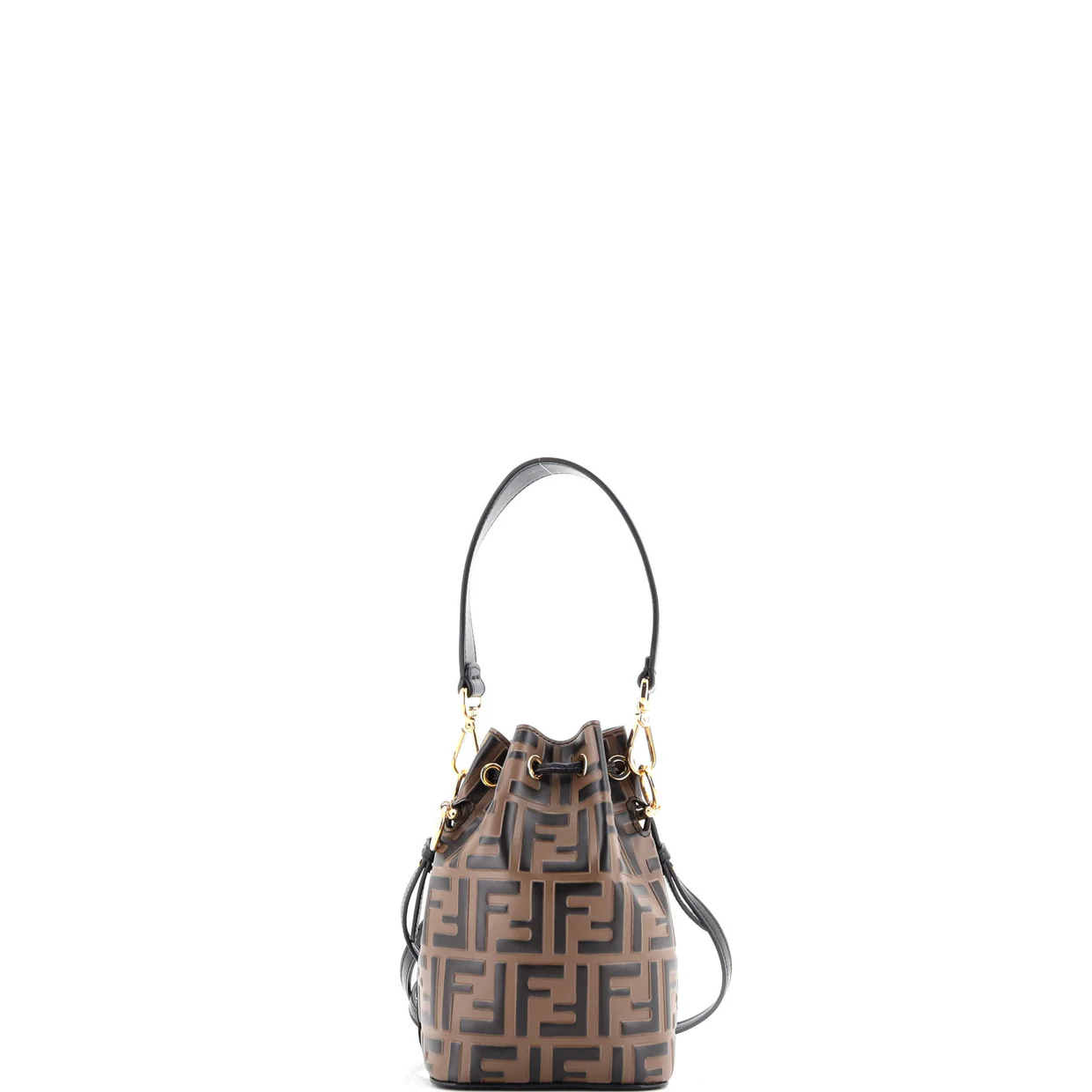 Mon Tresor Bucket Bag Zucca Embossed Leather Mini - Deep Luxury