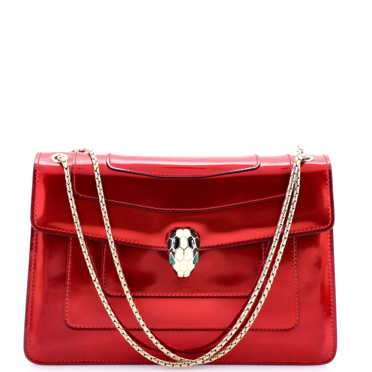 Serpenti Forever Shoulder Bag Metallic Leather Medium - Deep Luxury