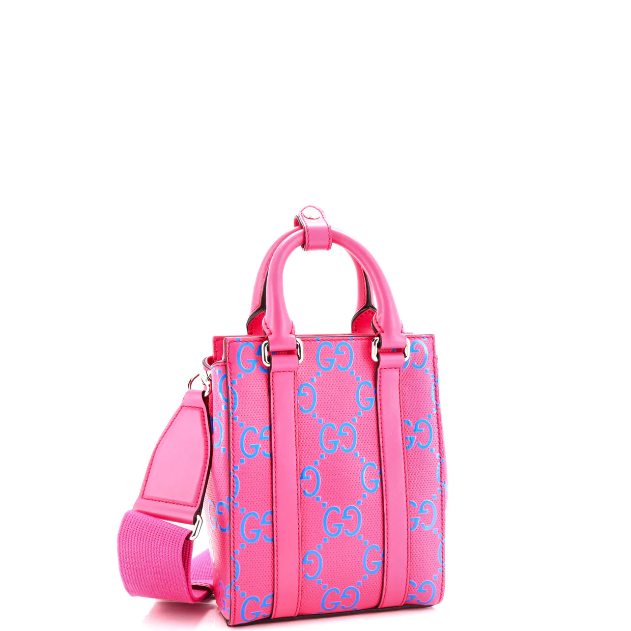 Convertible Open Tote GG Embossed Perforated Leather Mini - Deep Luxury