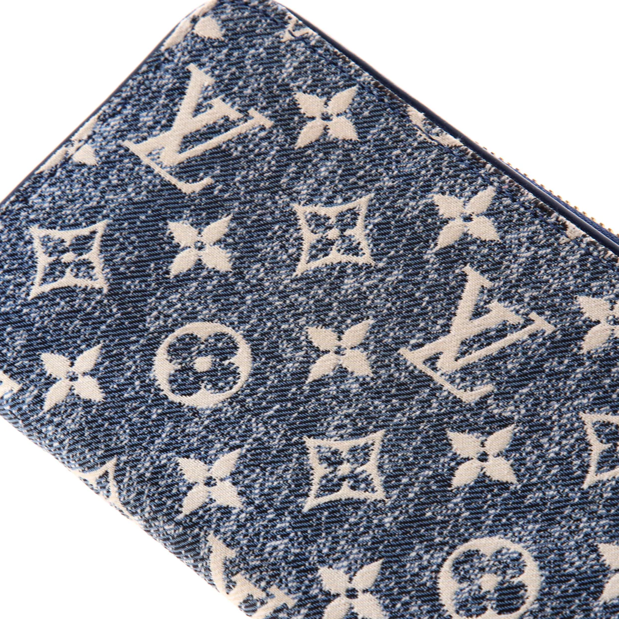 Zippy Wallet Monogram Jacquard Denim - Deep Luxury