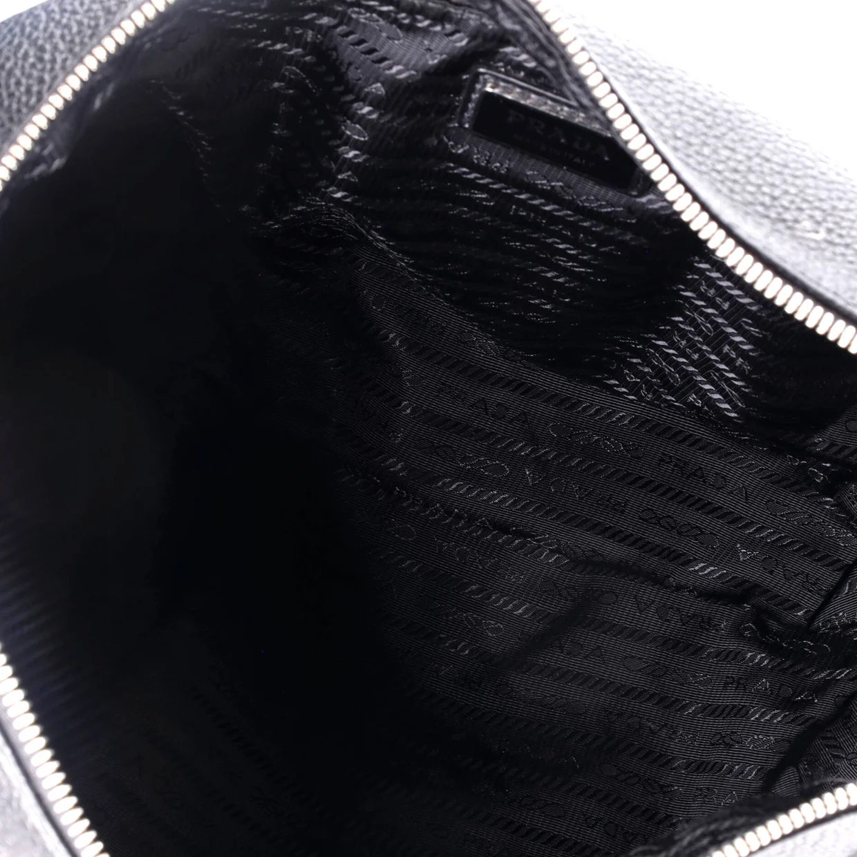 Triangle Logo Embossed Side Zip Shoulder Bag Vitello Daino - Deep Luxury