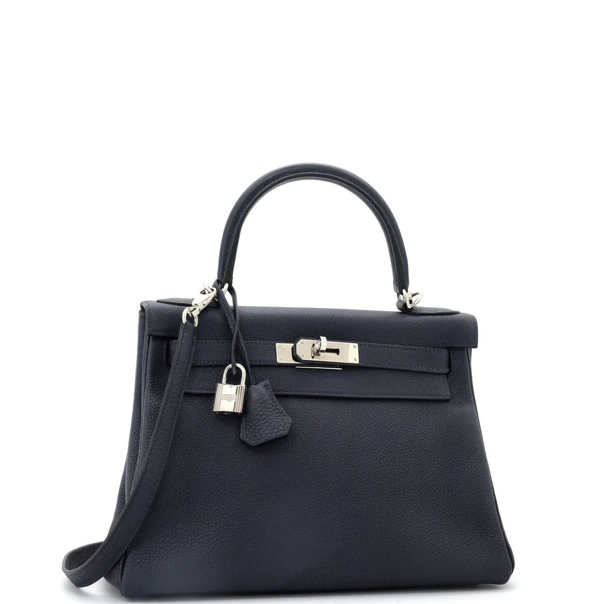 Kelly Handbag Bleu Nuit Togo with Palladium Hardware 28 - Deep Luxury