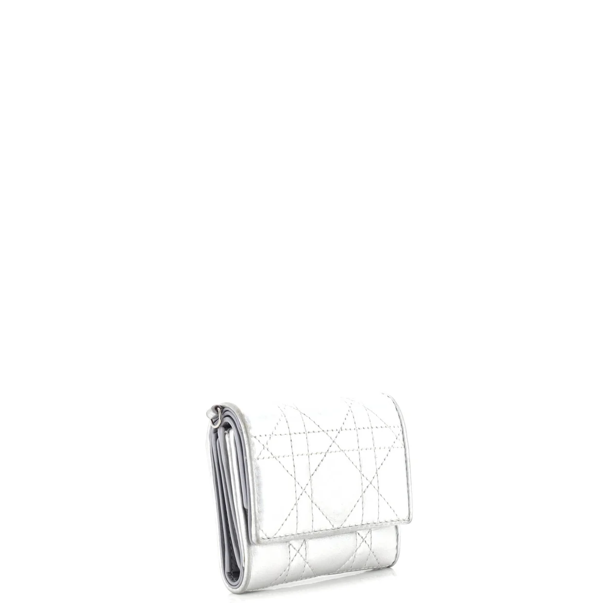 Lady Dior Lotus Wallet Cannage Quilt Lambskin Compact - Deep Luxury