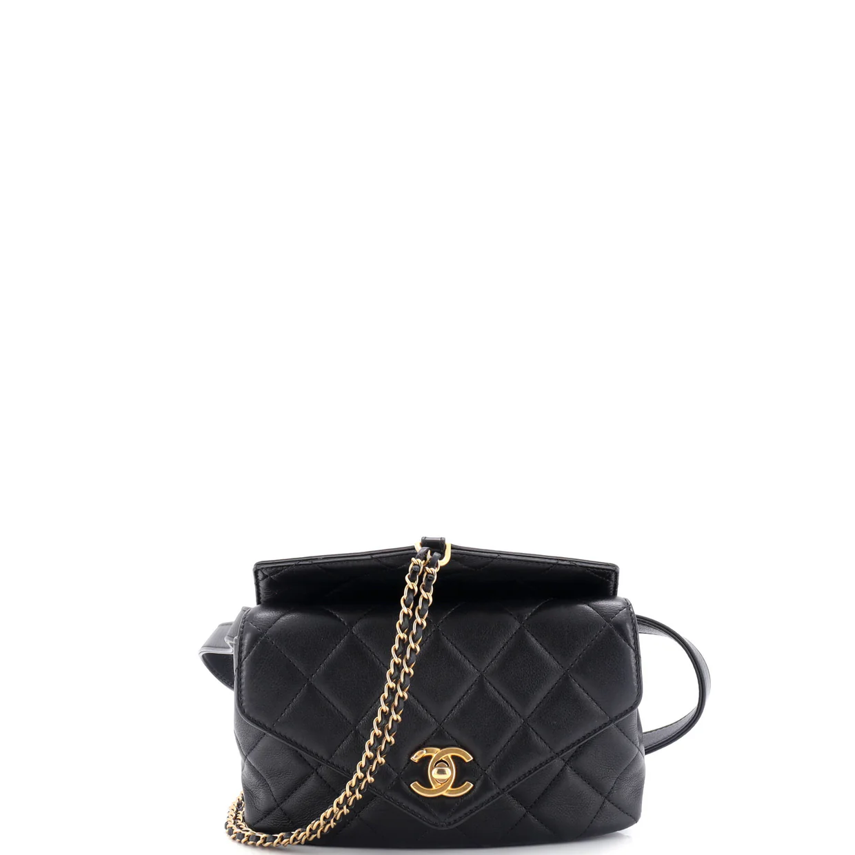 Carry With Chic Chain Flap Waist Bag Quilted Calfskin - Deep Luxury