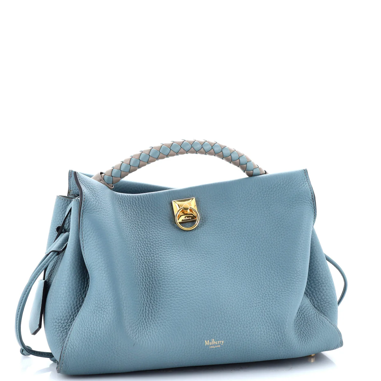 Iris Shoulder Bag Leather with Braided Detail Medium - Deep Luxury