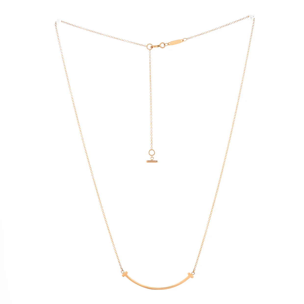 T Smile Pendant Necklace 18K Rose Gold Small - Deep Luxury