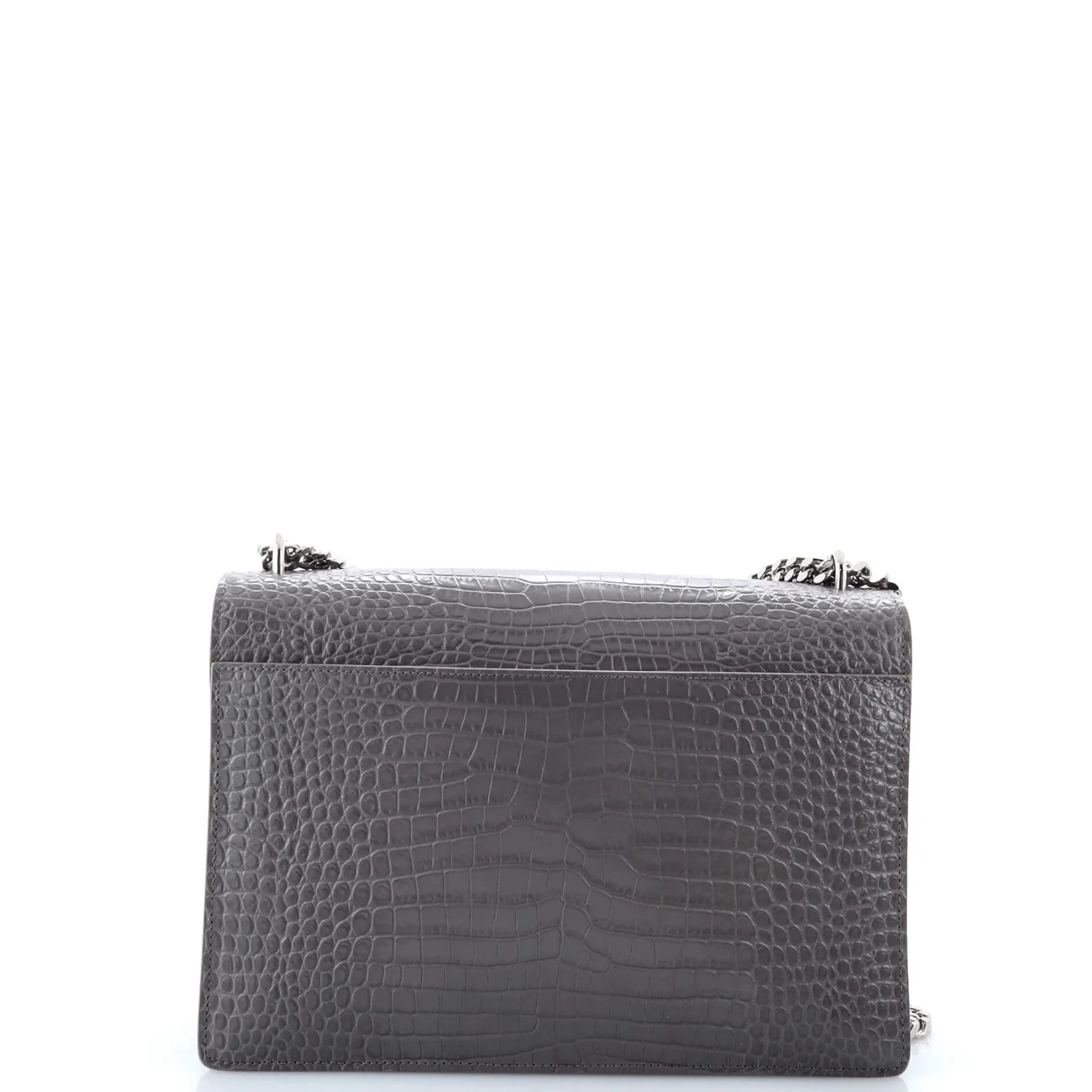 Sunset Crossbody Bag Crocodile Embossed Leather Large - Deep Luxury