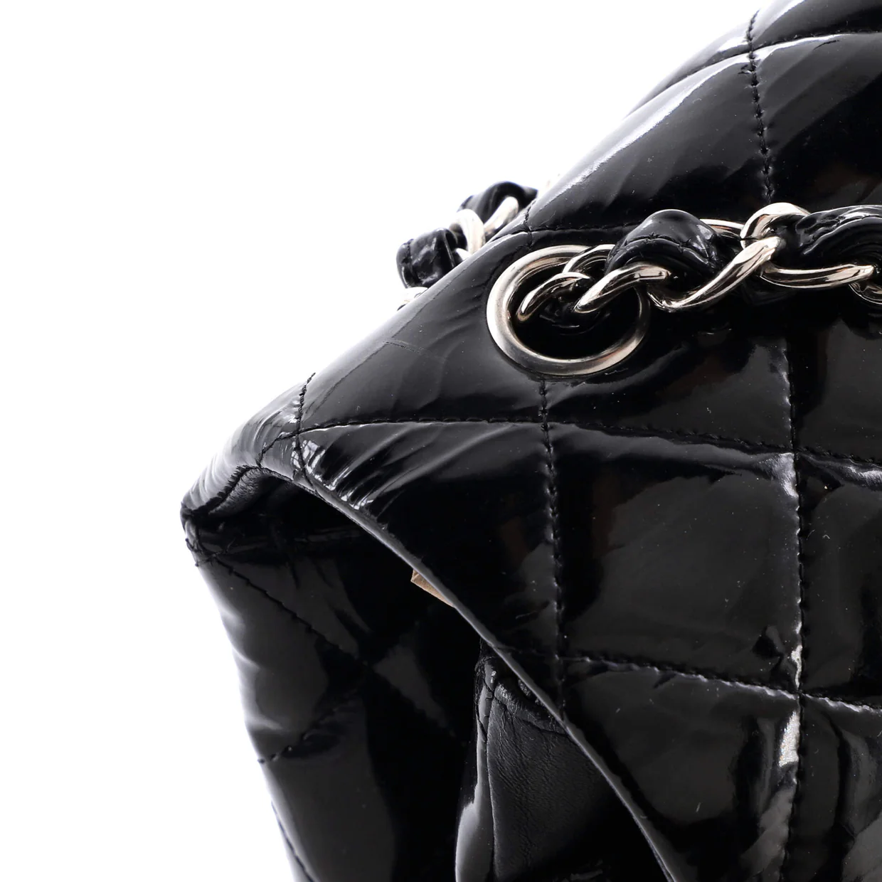 Classic Double Flap Bag Quilted Patent Maxi - Deep Luxury