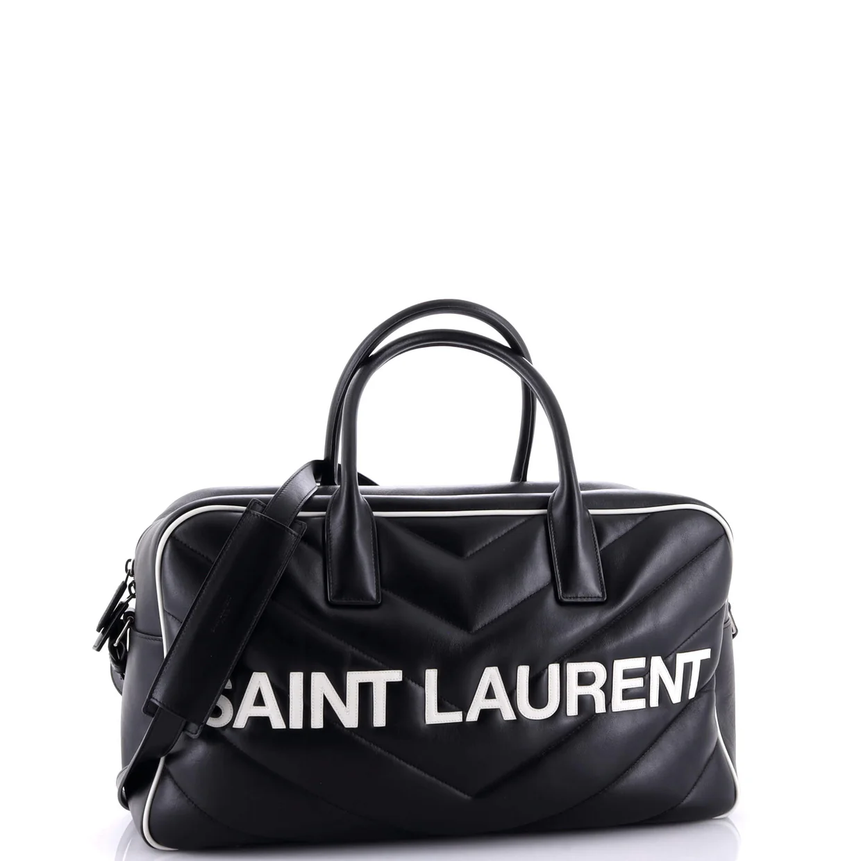 Miles Bowling Bag Matelasse Chevron Leather - Deep Luxury