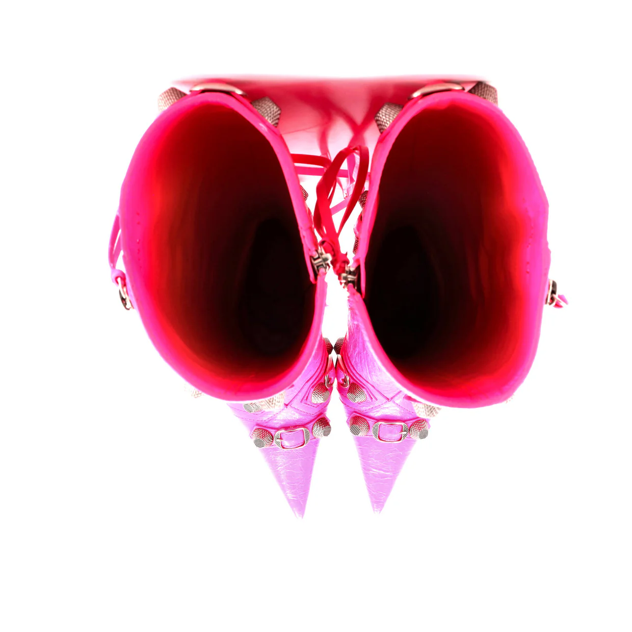 Women's Cagole Knee High Boots Studded Leather 90 - Deep Luxury