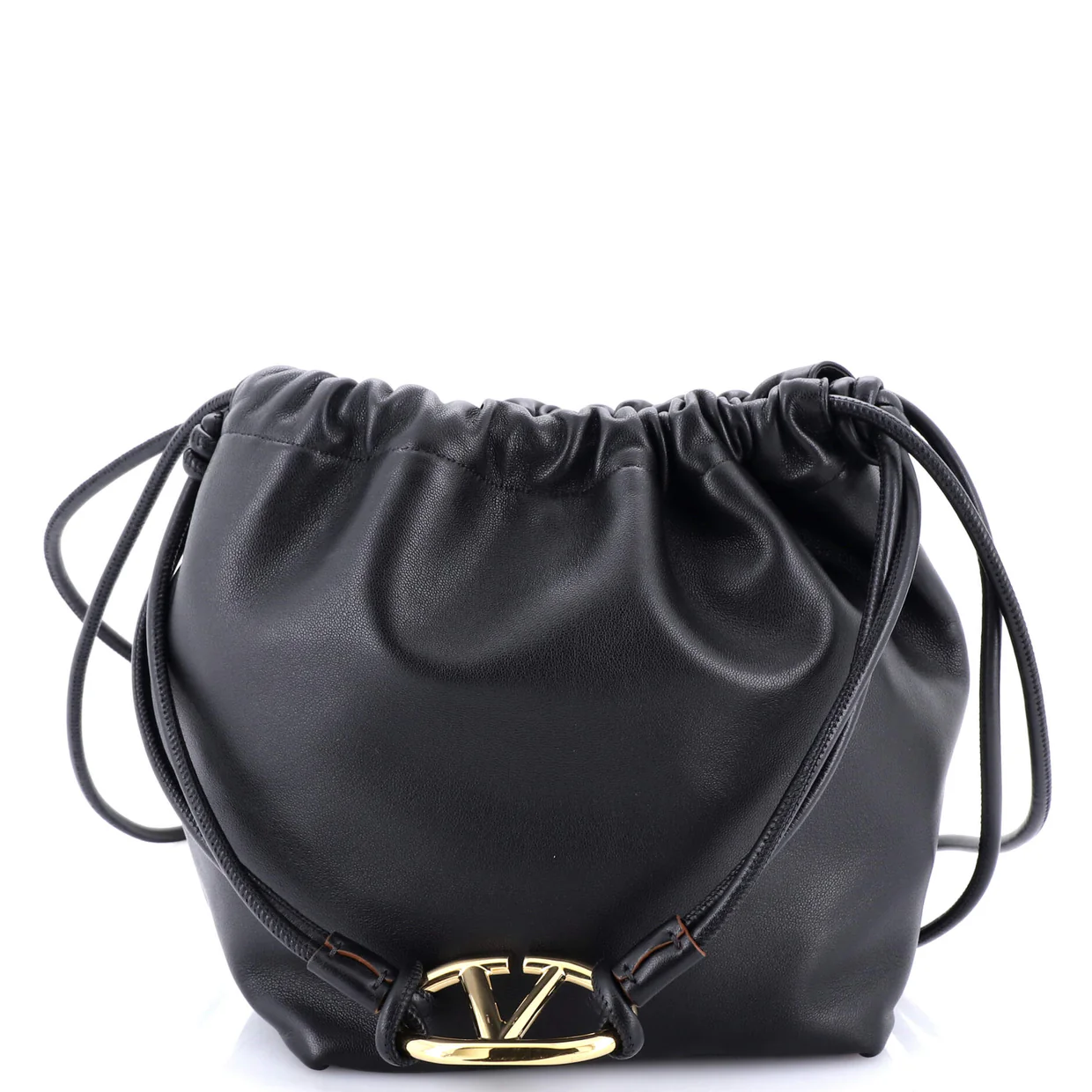 VLogo Pouf Bucket Bag Leather Medium - Deep Luxury