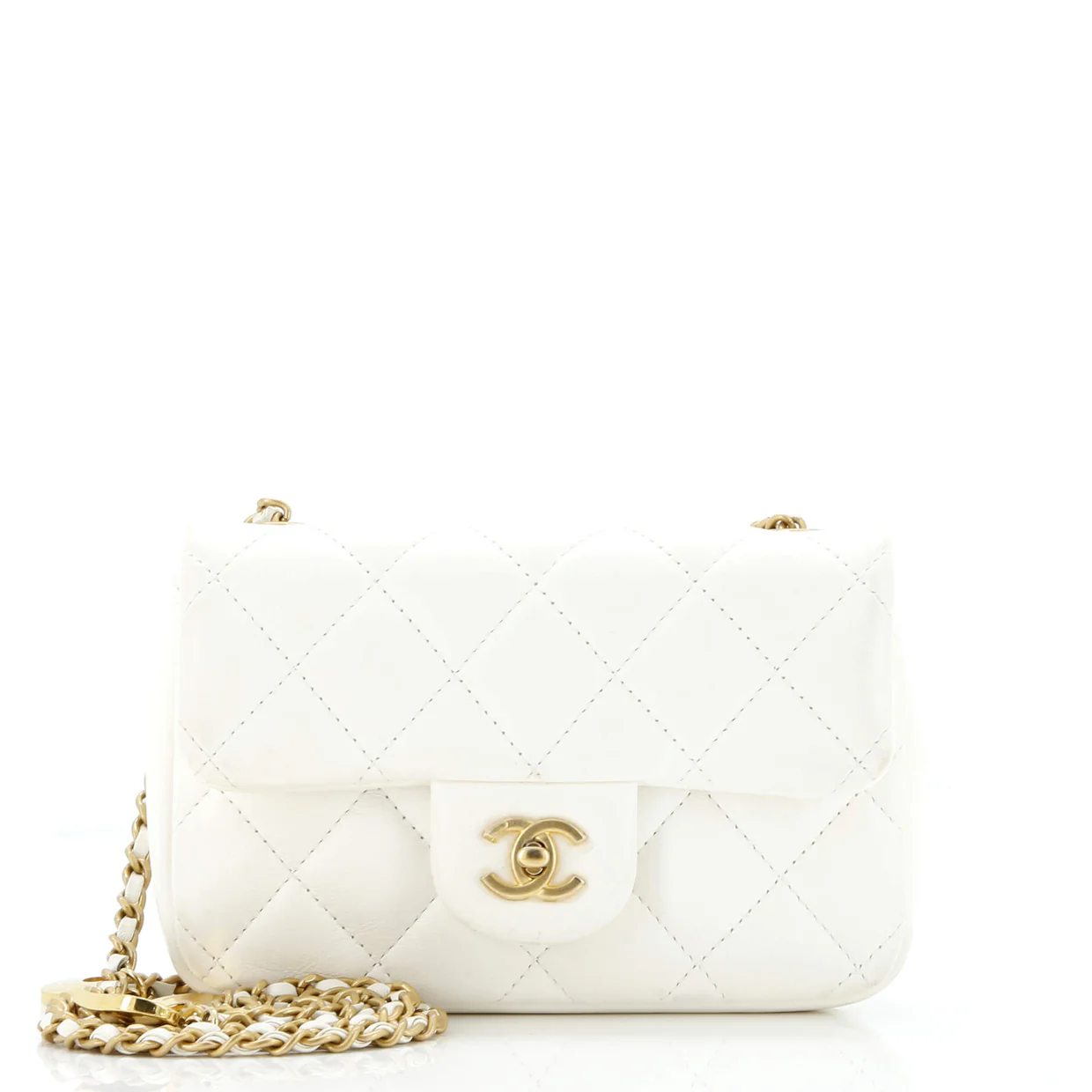 Heart Charms Flap Bag Quilted Lambskin Mini - Deep Luxury