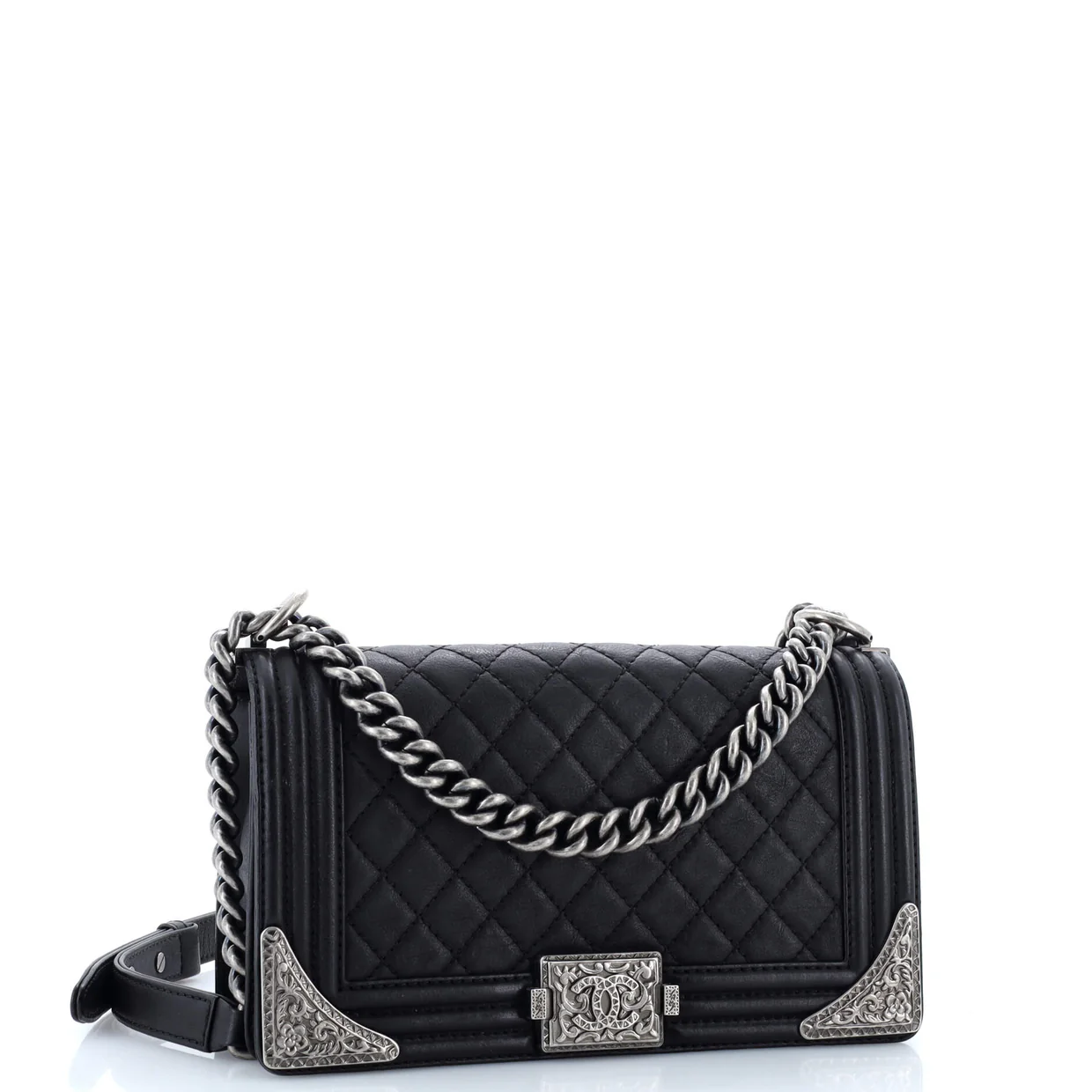 Paris-Dallas Boy Flap Bag Quilted Calfskin with Metal Adornments Old Medium - Deep Luxury