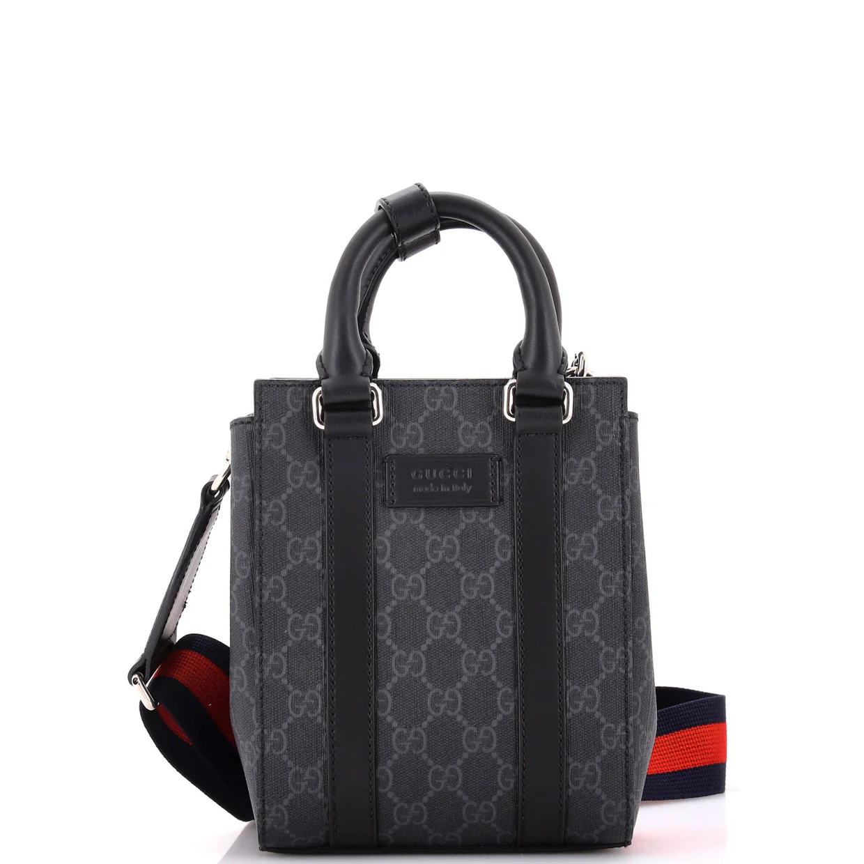 Convertible Web Open Tote GG Coated Canvas Mini - Deep Luxury