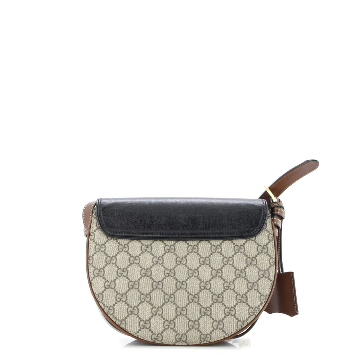 Padlock Saddle Shoulder Bag GG Coated Canvas and Leather Small - Deep Luxury