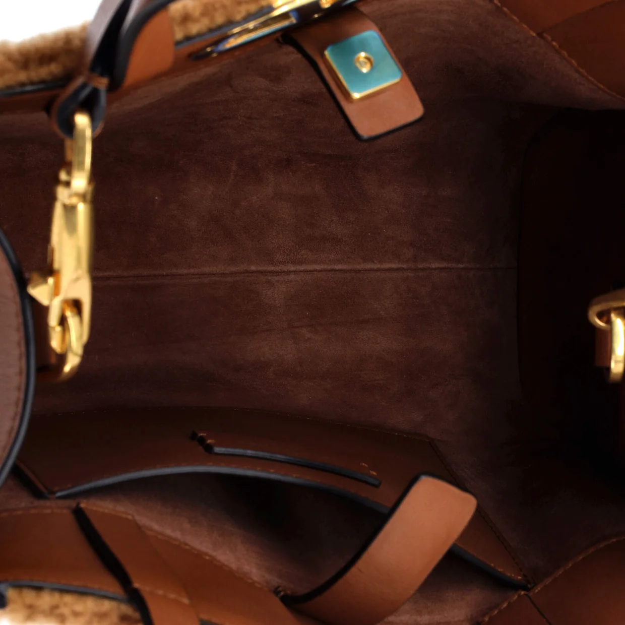 VLogo Shopper Tote Shearling and Leather Mini - Deep Luxury