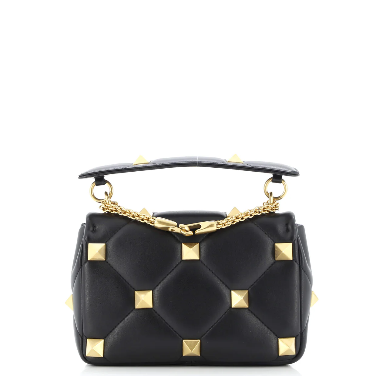 Roman Stud Flap Bag Quilted Leather Medium - Deep Luxury