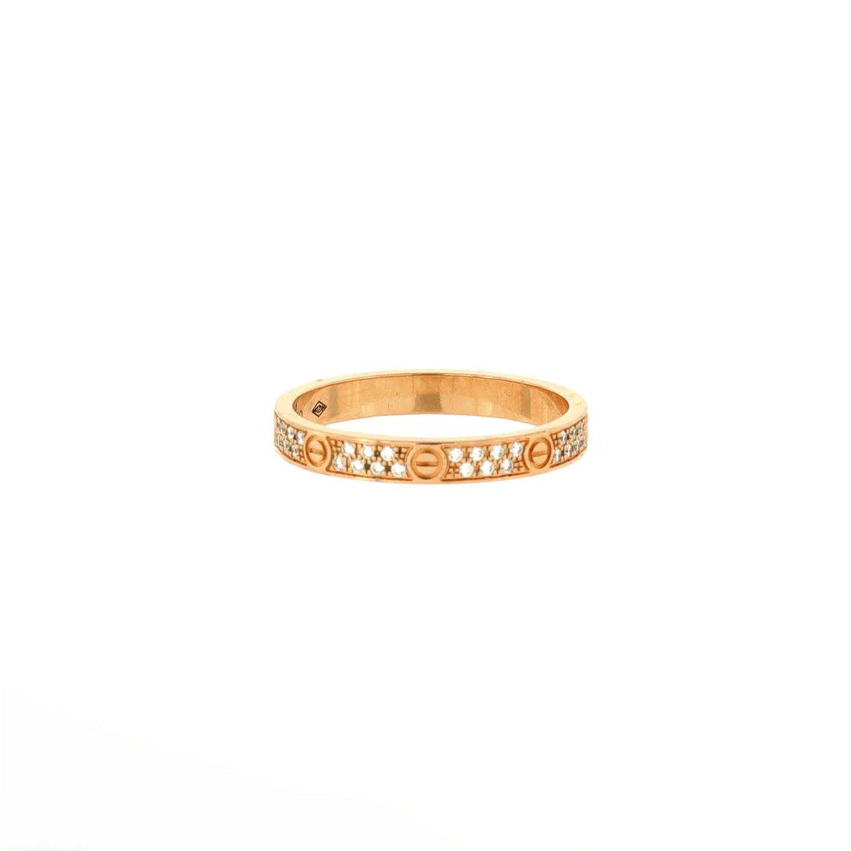 Love Wedding Band Pave Diamonds Ring 18K Rose Gold and Diamonds Small - Deep Luxury