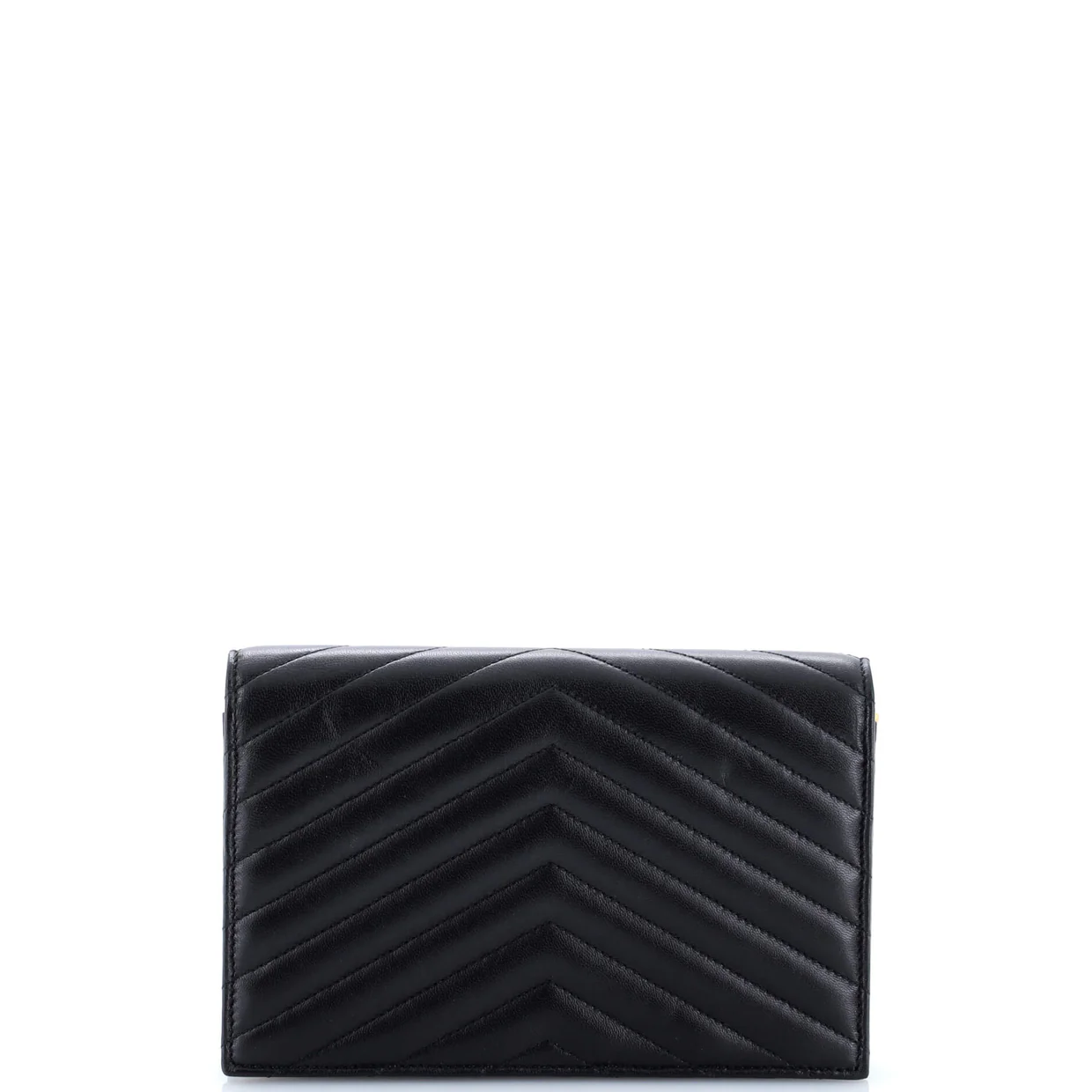 Classic Monogram Wallet on Chain Matelasse Chevron Leather Small - Deep Luxury