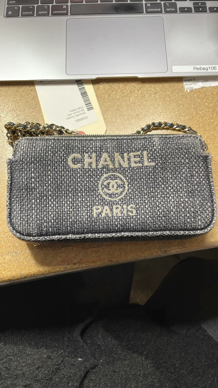 Deauville Double Zip Clutch with Chain Raffia - Deep Luxury