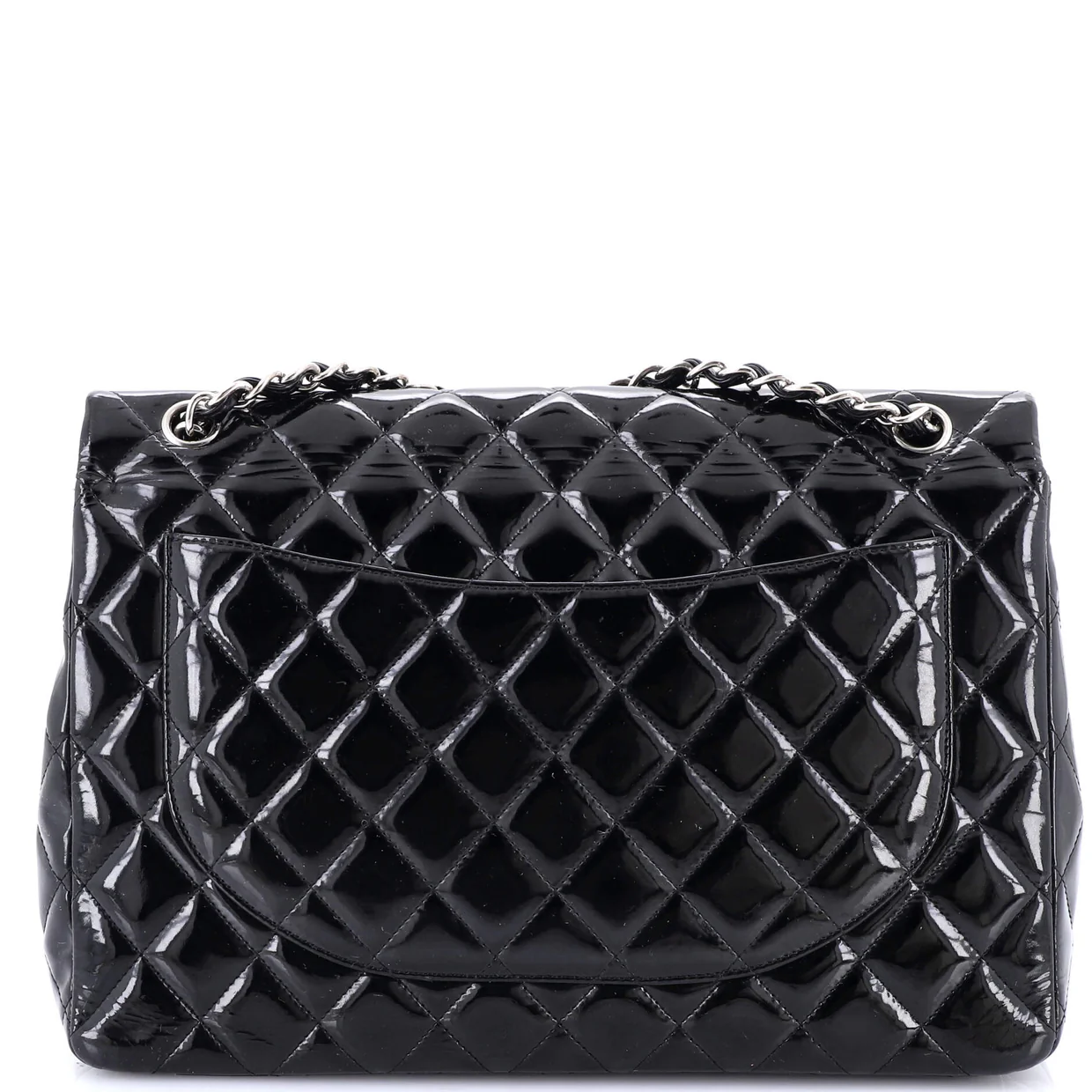 Classic Double Flap Bag Quilted Patent Maxi - Deep Luxury