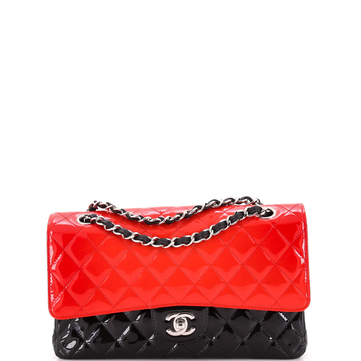 Bicolor Classic Double Flap Bag Quilted Patent Medium - Deep Luxury