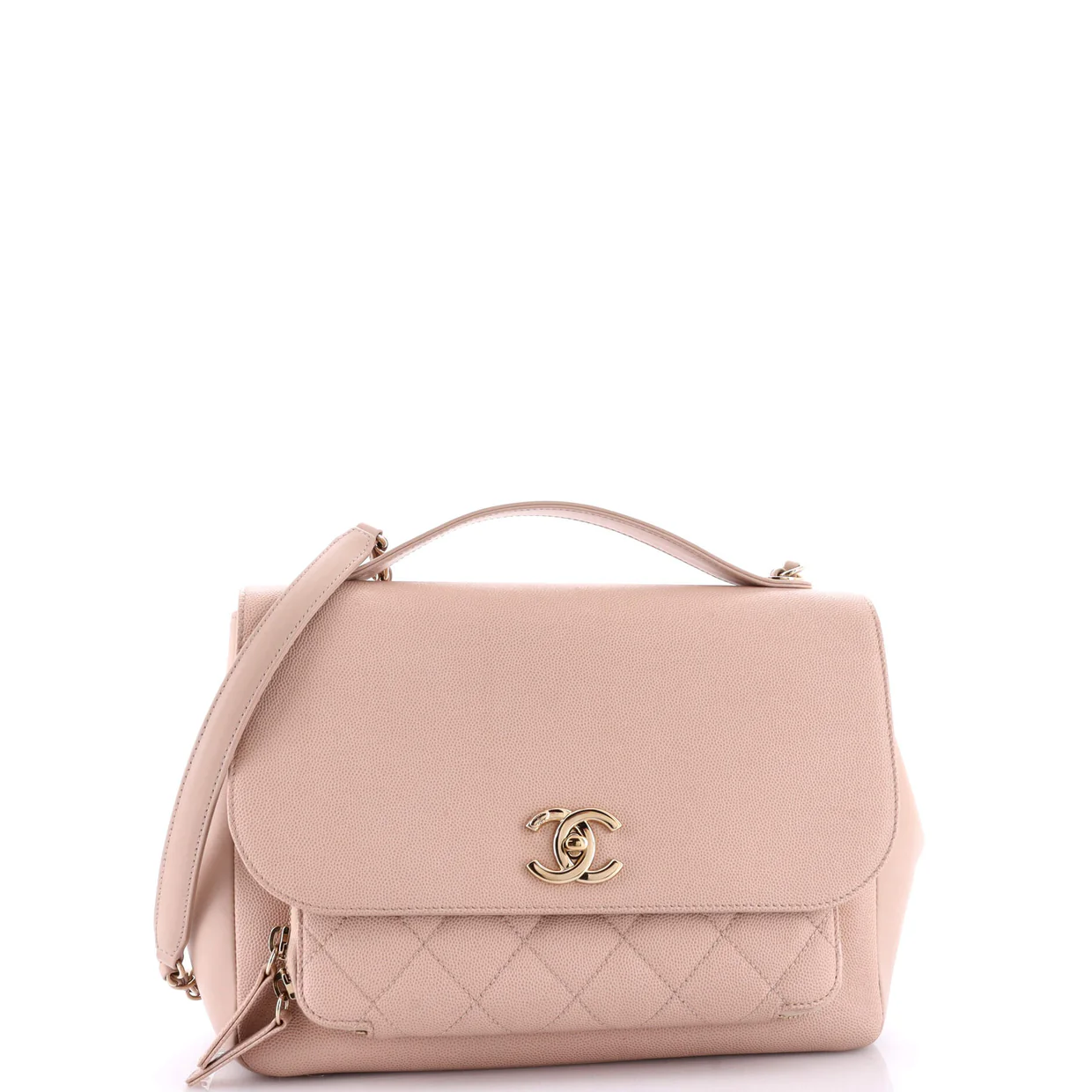 Business Affinity Flap Bag Quilted Caviar Large - Deep Luxury