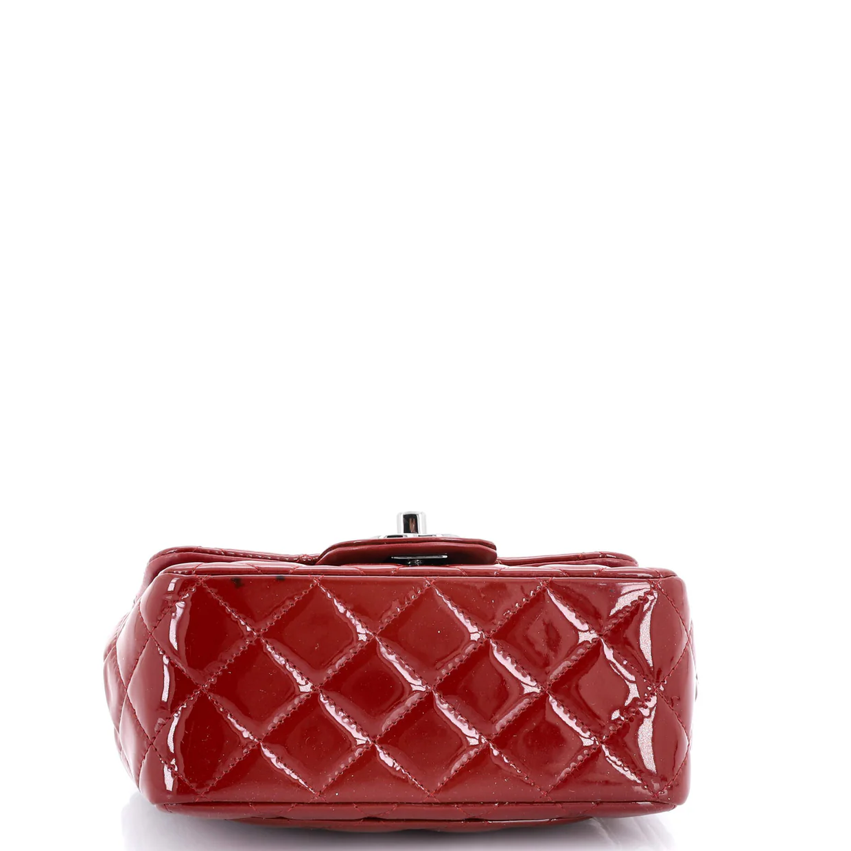 Square Classic Single Flap Bag Quilted Patent Mini - Deep Luxury