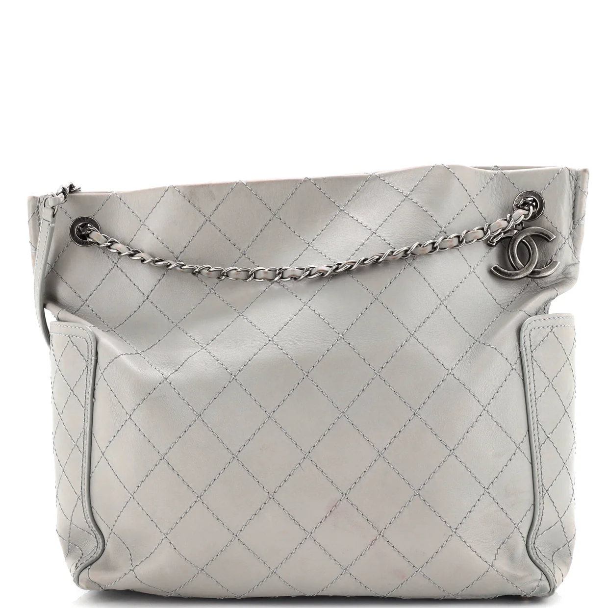 CC Pocket Shoulder Bag Quilted Calfskin Large - Deep Luxury