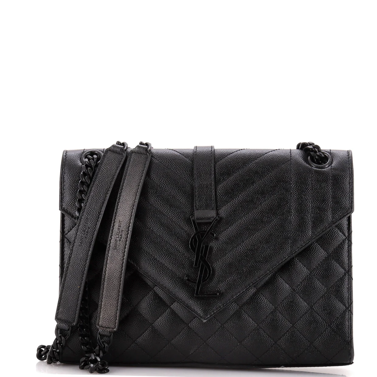 Classic Monogram Envelope Satchel Mixed Matelasse Leather Medium - Deep Luxury