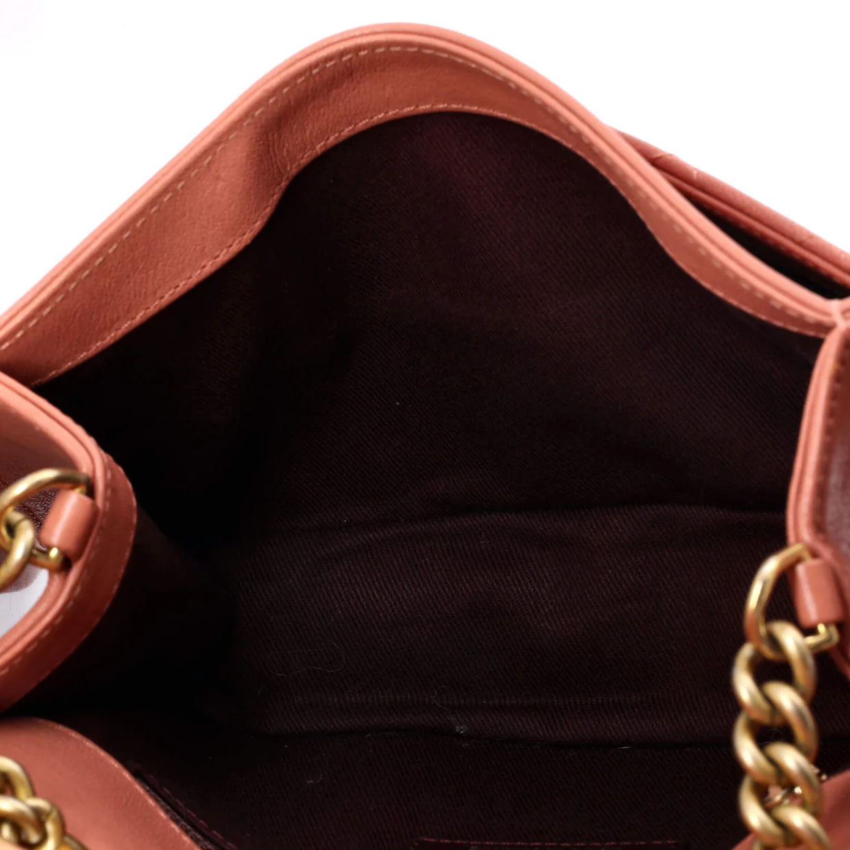 Front Chain Flap Bag Quilted Sheepskin Medium - Deep Luxury