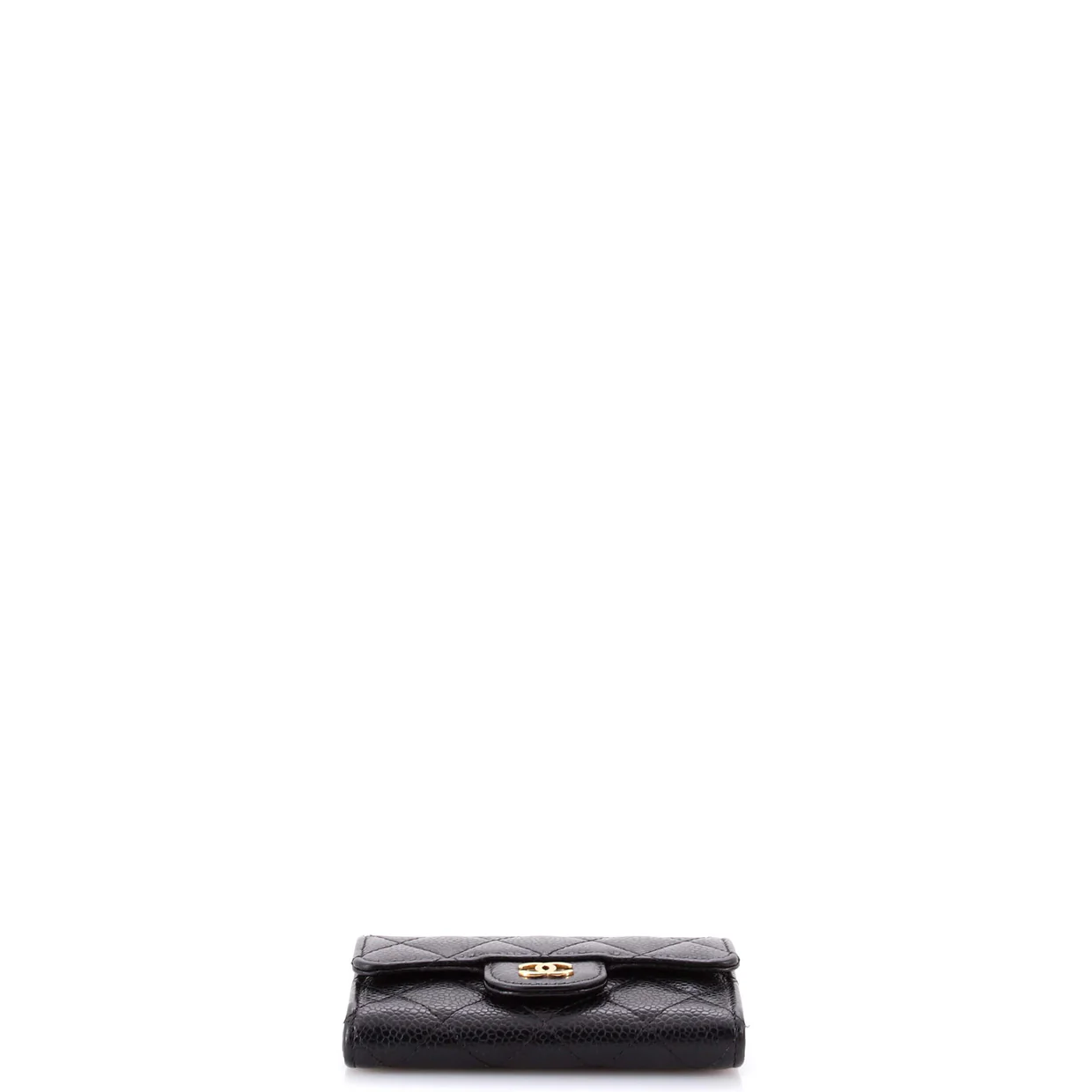 Classic Flap Card Case Quilted Caviar - Deep Luxury