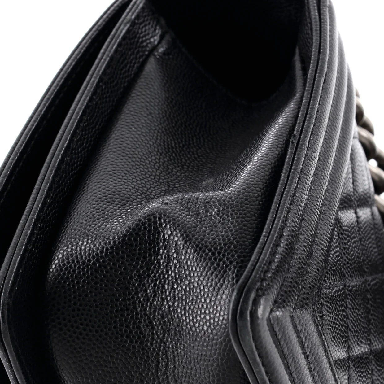 Boy Flap Bag Quilted Caviar Old Medium - Deep Luxury