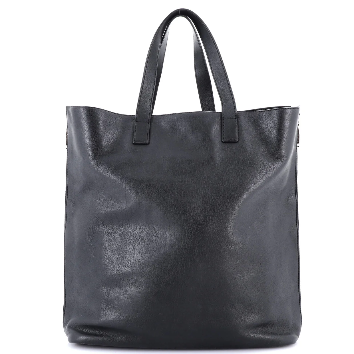 Side Zip Shopper Tote Leather Tall - Deep Luxury